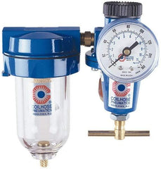 Coilhose Pneumatics - 1" NPT Port Heavy Duty 2 Piece Filter-Regulator FRL Unit - Metal Bowl, 125 Max psi, 9.875" High - Exact Tool & Supply