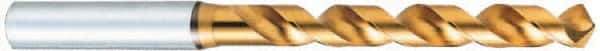 OSG - 4.92mm 120° Vanadium High Speed Steel Jobber Drill - TiN Finish, Right Hand Cut, Spiral Flute, Straight Shank, 96mm OAL, Standard Point - Exact Tool & Supply