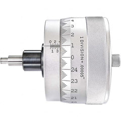 Starrett - 1 Inch, 4-1/16 Inch Plain Thimble, 5/16 Inch Diameter x 1-7/16 Inch Long Spindle, Mechanical Micrometer Head - Exact Tool & Supply