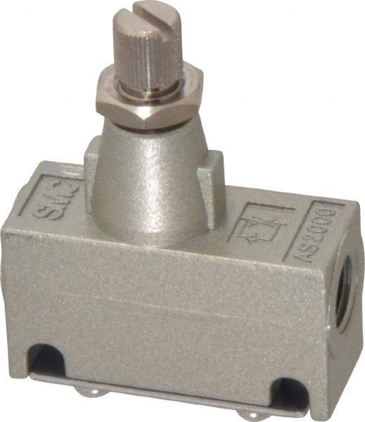 SMC PNEUMATICS - 1/8" Male NPT x 1/8" Female NPT Flow & Speed Control Valve - Inline Type - Exact Tool & Supply