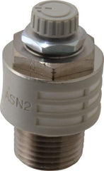 SMC PNEUMATICS - 1/2" Male NPT Metering Valve With Silencer - 24.5mm squared Orifice & 24 dB Noise Reduction Rate - Exact Tool & Supply