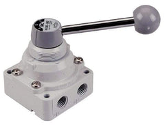 SMC PNEUMATICS - 1/2" NPT Rotary Hand Air Valve - 3 Position, 3.1 CV Rate, 150 Max psi & 140°F Max Temp - Exact Tool & Supply