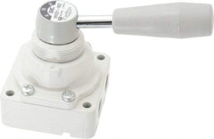 SMC PNEUMATICS - 1/4" NPT Rotary Hand Air Valve - 3 Position, 0.4 CV Rate, 150 Max psi & 140°F Max Temp - Exact Tool & Supply