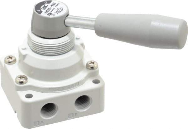 SMC PNEUMATICS - 1/4" NPT Rotary Hand Air Valve - 2 Position, 0.4 CV Rate, 150 Max psi & 140°F Max Temp - Exact Tool & Supply
