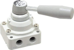 SMC PNEUMATICS - 1/4" NPT Rotary Hand Air Valve - 2 Position, 0.4 CV Rate, 150 Max psi & 140°F Max Temp - Exact Tool & Supply