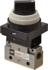 SMC PNEUMATICS - 0.14 CV Rate, 1/8" NPT Inlet Mechanical Valve - 3-Way, 2 Position - Exact Tool & Supply