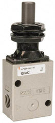 SMC PNEUMATICS - 1.00 CV Rate, 1/4" NPT Inlet Mechanical Valve - 2 Way, 2 Ports, Plunger - Exact Tool & Supply