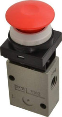 SMC PNEUMATICS - 1.00 CV Rate, 1/4" NPT Inlet Mechanical Valve - 2 Way, 2 Ports - Exact Tool & Supply