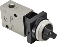 SMC PNEUMATICS - 1.00 CV Rate, 1/4" NPT Inlet Mechanical Valve - 2 Way, 2 Ports - Exact Tool & Supply