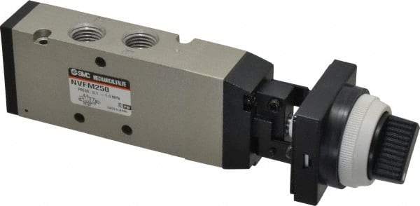 SMC PNEUMATICS - 1.00 CV Rate, 1/4" NPT Inlet Mechanical Valve - 4 Way, 5 Ports - Exact Tool & Supply