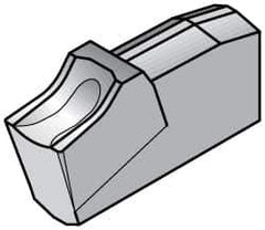 Kennametal - A2050 CR KC5025 Grade, 0.1969" Cutting Width, Carbide Cutoff Insert - 0° Neutral Lead Angle, 0.0118" Cnr Rad, TiAlN Coated - Exact Tool & Supply