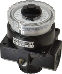 Wilkerson - 1/2 NPT Port, 195 CFM, Zinc Dial Air Regulator - 5 to 160 psi Range, 300 Max psi Supply Pressure, 1/4" Gauge Port Thread, 3.2" Wide x 4.19" High - Exact Tool & Supply