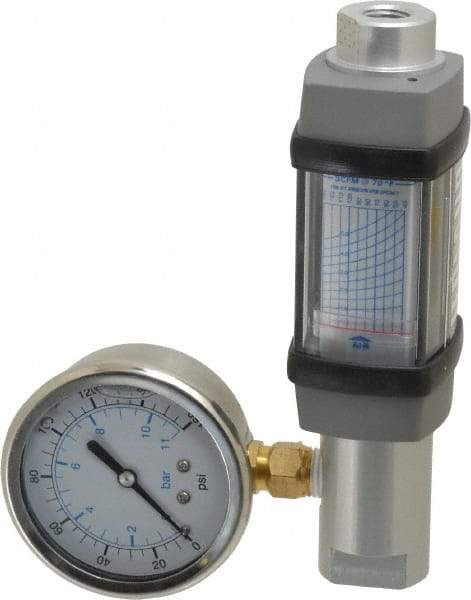 Hedland - 1/4" NPTF Port Compressed Air & Gas Flowmeter - 600 Max psi, 5 SCFM, Anodized Aluminum - Exact Tool & Supply