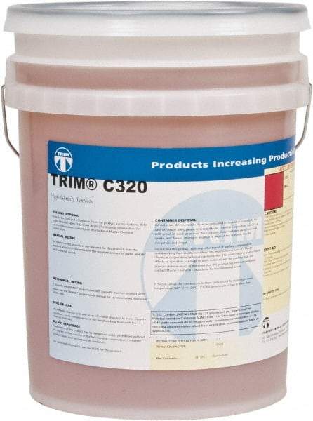Master Fluid Solutions - Trim C320, 5 Gal Pail Cutting & Grinding Fluid - Synthetic, For Drilling, Form-Grinding, Reaming, Tapping - Exact Tool & Supply