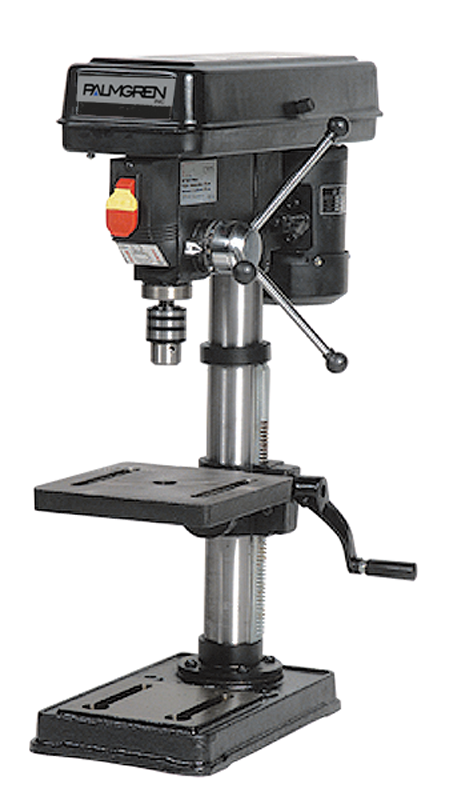 10" Bench Model Drill Press; 5 Speeds; 1/3HP 115V Motor; Step Pulley Drill Press; 51lbs - Exact Tool & Supply