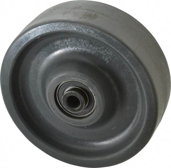 Albion - 6 Inch Diameter x 2 Inch Wide, Polyurethane Caster Wheel - 1,400 Lb. Capacity, 2-7/16 Inch Hub Length, 1/2 Inch Axle Diameter, Precision Ball Bearing - Exact Tool & Supply