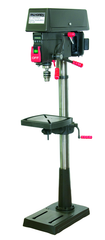 15" HD Floor Model Drill Press; Step Pulley; 16 Speeds; 1/2HP 120/240V Motor; 204lbs. - Exact Tool & Supply