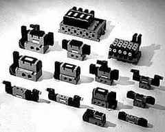 SMC PNEUMATICS - 2 CV Flow Rate, Double Solenoid Pilot Operated Valve - 5 Port, 2 Position, 3/8" NPT Inlet, 24 V - Exact Tool & Supply