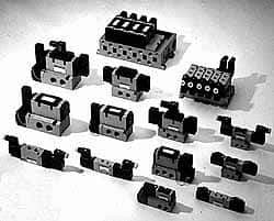 SMC PNEUMATICS - 5.7 CV Flow Rate, Single Solenoid Pilot Operated Valve - 5 Port, 2 Position, Spring Return, 3/4" NPT Inlet, 24 V - Exact Tool & Supply