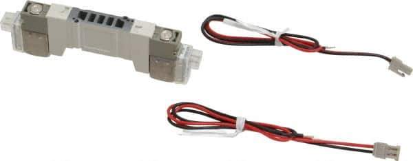SMC PNEUMATICS - 0.3 CV Flow Rate, Double Solenoid Pilot Operated Valve - 5 Port, 2 Position, 1/4" Push to Connect Inlet, 24 V - Exact Tool & Supply