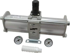 SMC PNEUMATICS - 3/8" NPT Booster Regulator - 28 Max SCFM, 1:2 Pressure Increase Ratio, 150 Max psi - Exact Tool & Supply