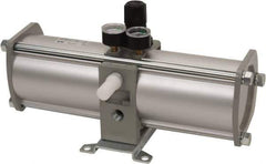 SMC PNEUMATICS - 1/2" NPT Booster Regulator - 63 Max SCFM, 1:2 Pressure Increase Ratio, 150 Max psi - Exact Tool & Supply