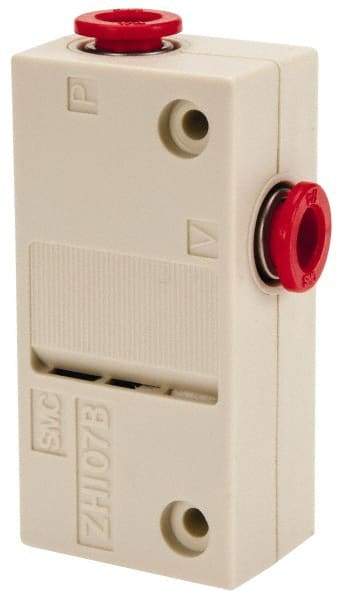 SMC PNEUMATICS - 0.7mm Nozzle High Suction Flow Vacuum Ejector Valve - 1/4" Tube Outside Diam Supply Port x 1/4" Tube Outside Diam Vacuum Port, 14 psi Pressure, 0.71 CFM Air Consumption & 0.71 CFM Max Suction Flow - Exact Tool & Supply