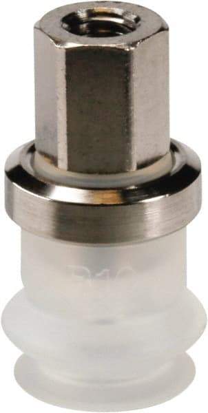 SMC PNEUMATICS - M5x0.8 Female Port, 10" Pad Diam, Bellows, Vertical Vacuum Pad - Silicone - Exact Tool & Supply