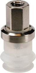 SMC PNEUMATICS - M5x0.8 Female Port, 10" Pad Diam, Bellows, Vertical Vacuum Pad - Silicone - Exact Tool & Supply