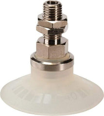 SMC PNEUMATICS - M8x1 Male Port, 40" Pad Diam, Flat w/Rib, Vertical Vacuum Pad - Silicone - Exact Tool & Supply