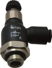 Legris - 4mm Tube OD x 1/8 Male BSPP Compact Meter Out Flow Control Valve - 14.5 to 145 psi, Nylon - Exact Tool & Supply