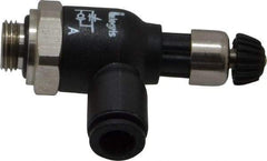 Legris - 6mm Tube OD x 1/8 Male BSPP Compact Meter Out Flow Control Valve - 14.5 to 145 psi, Nylon - Exact Tool & Supply