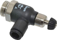 Legris - 6mm Tube OD x 1/4 Male BSPP Compact Meter Out Flow Control Valve - 14.5 to 145 psi, Nylon - Exact Tool & Supply