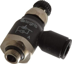 Legris - 8mm Tube OD x 1/8 Male BSPP Compact Meter Out Flow Control Valve - 14.5 to 145 psi, Nylon - Exact Tool & Supply