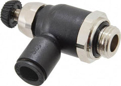 Legris - 8mm Tube OD x 1/4 Male BSPP Compact Meter Out Flow Control Valve - 14.5 to 145 psi, Nylon - Exact Tool & Supply
