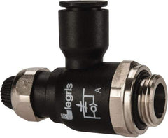 Legris - 10mm Tube OD x 3/8 Male BSPP Compact Meter Out Flow Control Valve - 14.5 to 145 psi, Nylon - Exact Tool & Supply