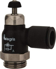 Legris - 12mm Tube OD x 1/2 Male BSPP Compact Meter Out Flow Control Valve - 14.5 to 145 psi, Nylon - Exact Tool & Supply