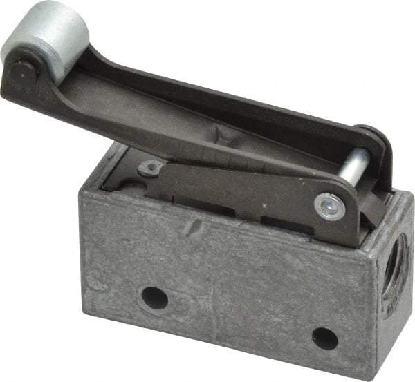 Mead - 3 Way Pilot Air Valve - 1/8" NPT Inlet, Steel Roller - Exact Tool & Supply