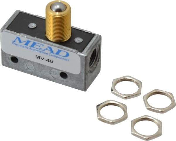 Mead - 3 Way Pilot Air Valve - 1/8" NPT Inlet, Ball Roller - Exact Tool & Supply