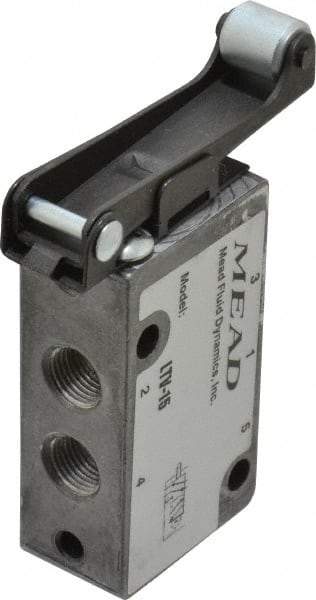 Mead - 4 Way Control Light Touch Valve - 1/8" NPT Inlet, Roller Leaf - Exact Tool & Supply