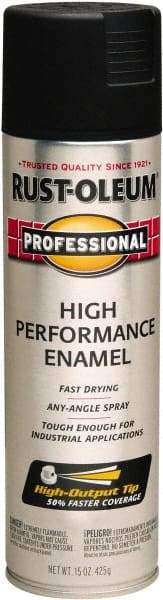 Rust-Oleum - Black, Semi Gloss, Rust Proof Enamel Spray Paint - 14 Sq Ft per Can, 15 oz Container, Use on Multipurpose - Exact Tool & Supply