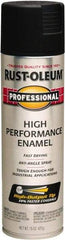 Rust-Oleum - Black, Semi Gloss, Rust Proof Enamel Spray Paint - 14 Sq Ft per Can, 15 oz Container, Use on Multipurpose - Exact Tool & Supply