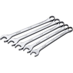 SK - 5 Piece, Combination Wrench Set - Metric System of Measurement, Chrome Finish - Exact Tool & Supply