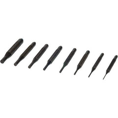 Mitutoyo - 8 Piece, 1/16 to 5/16", Pin Punch Set - Round Shank, Comes in Plastic Sleeve - Exact Tool & Supply
