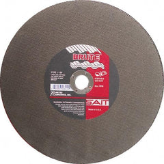 Sait - 12" Aluminum Oxide Cutoff Wheel - 1/8" Thick, 1" Arbor, 6,300 Max RPM, Use with Portable Tools - Exact Tool & Supply