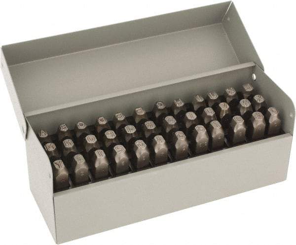 C.H. Hanson - 36 Piece, 1/4" Character Steel Stamp Set - Letters & Figures, Low Stress Round Face Dot - Exact Tool & Supply