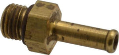 Parker - 7/16-20 Straight Thread Hose Barb x SAE Straight Thread Male Connector - 1/4" ID Hose, Brass - Exact Tool & Supply