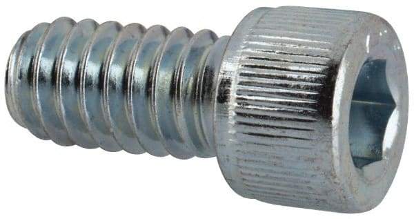 Value Collection - 1/4-20 UNC Hex Socket Drive, Socket Cap Screw - Alloy Steel, Zinc-Plated Finish, Fully Threaded, 1/2" Length Under Head - Exact Tool & Supply