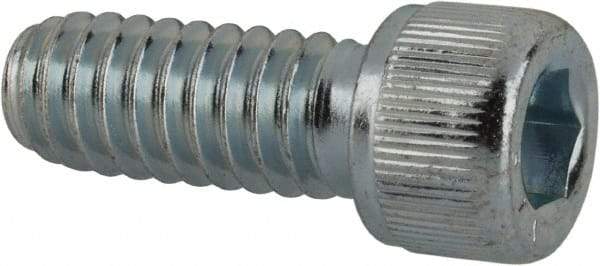 Value Collection - 1/4-20 UNC Hex Socket Drive, Socket Cap Screw - Alloy Steel, Zinc-Plated Finish, Fully Threaded, 5/8" Length Under Head - Exact Tool & Supply