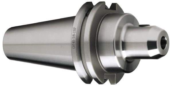 Accupro - CAT40 Taper Shank 7/8" Hole End Mill Holder/Adapter - 2" Nose Diam, 3-1/2" Projection, 5/8-11 Drawbar, Through-Spindle & DIN Flange Coolant - Exact Tool & Supply